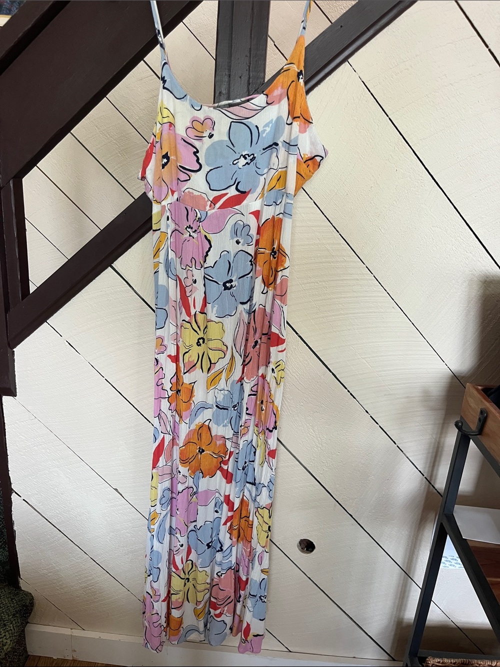 Floral Slip Maxi Dress in Multi-Color